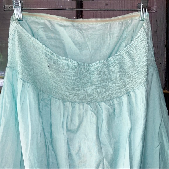 J Crew dress (or cover-up), very light aqua color, pleated  bust and lace border - Picture 4 of 8